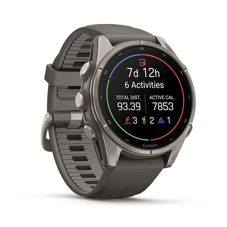 Garmin Fenix 9 Titanio Con Correa De Silicona En Gris Smartwatch 43mm