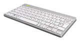 Teclado Español R-Go Tools Ergonómico R-Go Compact Break, Teclado Compacto Con Software De Pausa, Qwerty (Es), Bluetooth, Blanco