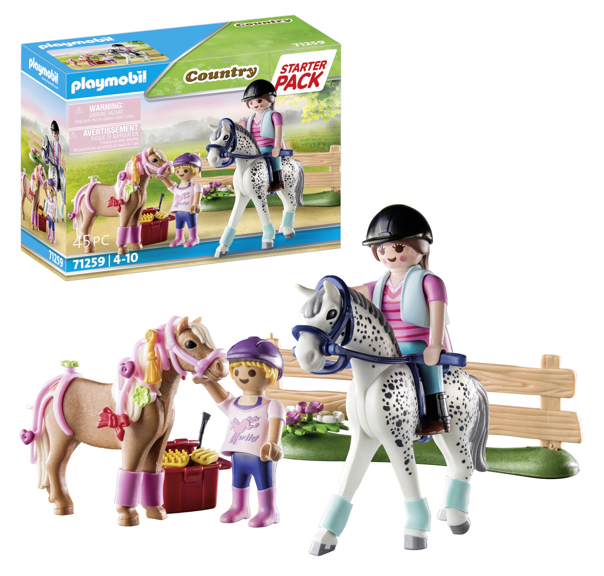 Playmobil 71259 Country Starter Pack Cuidado De Caballos Con Muchos Accesorios.