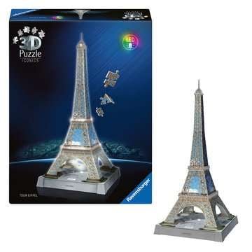 Ravensburger 3d Puzzle Iconics: Eiffel Tower - Con Luz 216 Partes 12008024
