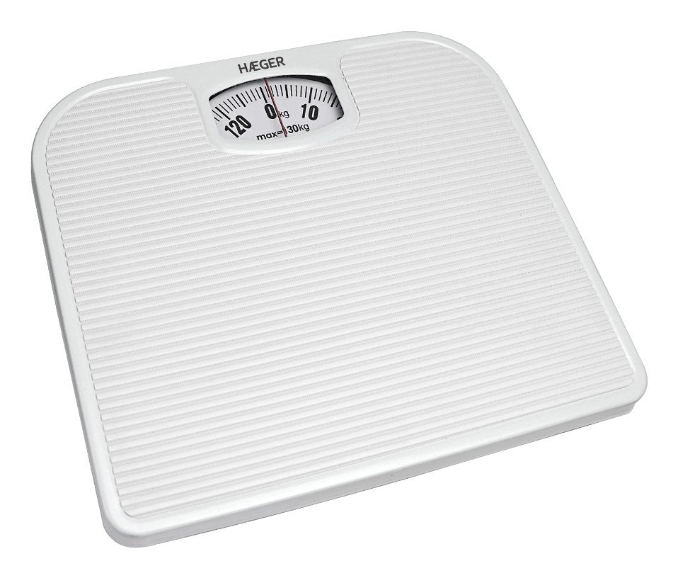 Bascula De Baño Manual Blanco Haeger Hasta 130kg