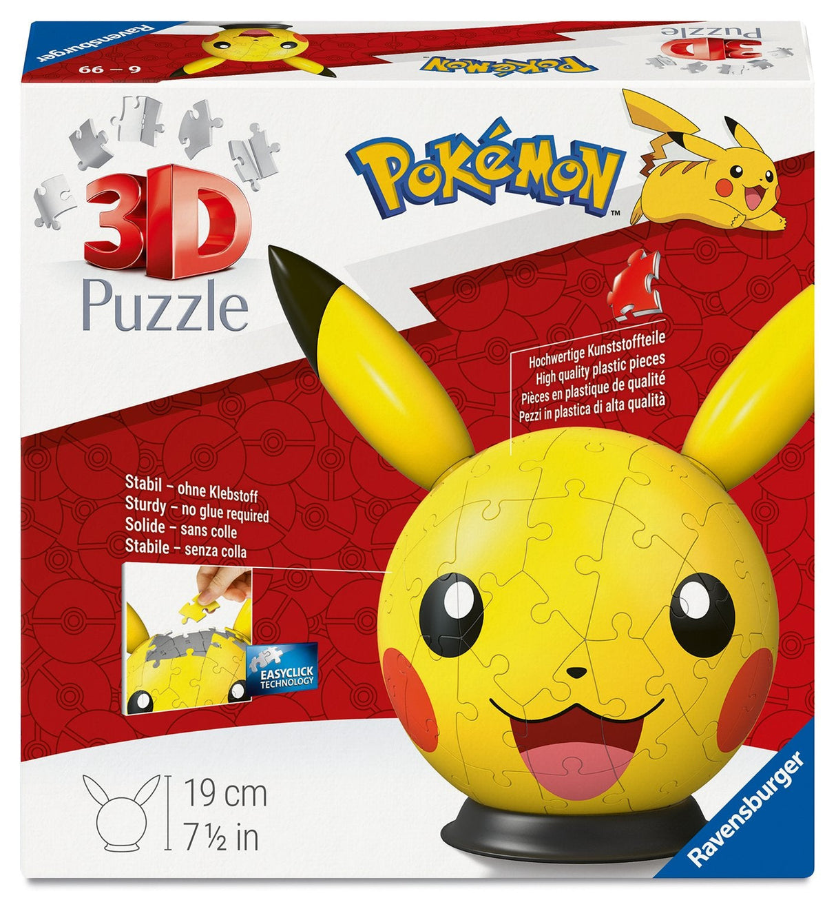 Ravensburger 3d Puzzleball Pokémon Pikachu Mit Ohren 12008076