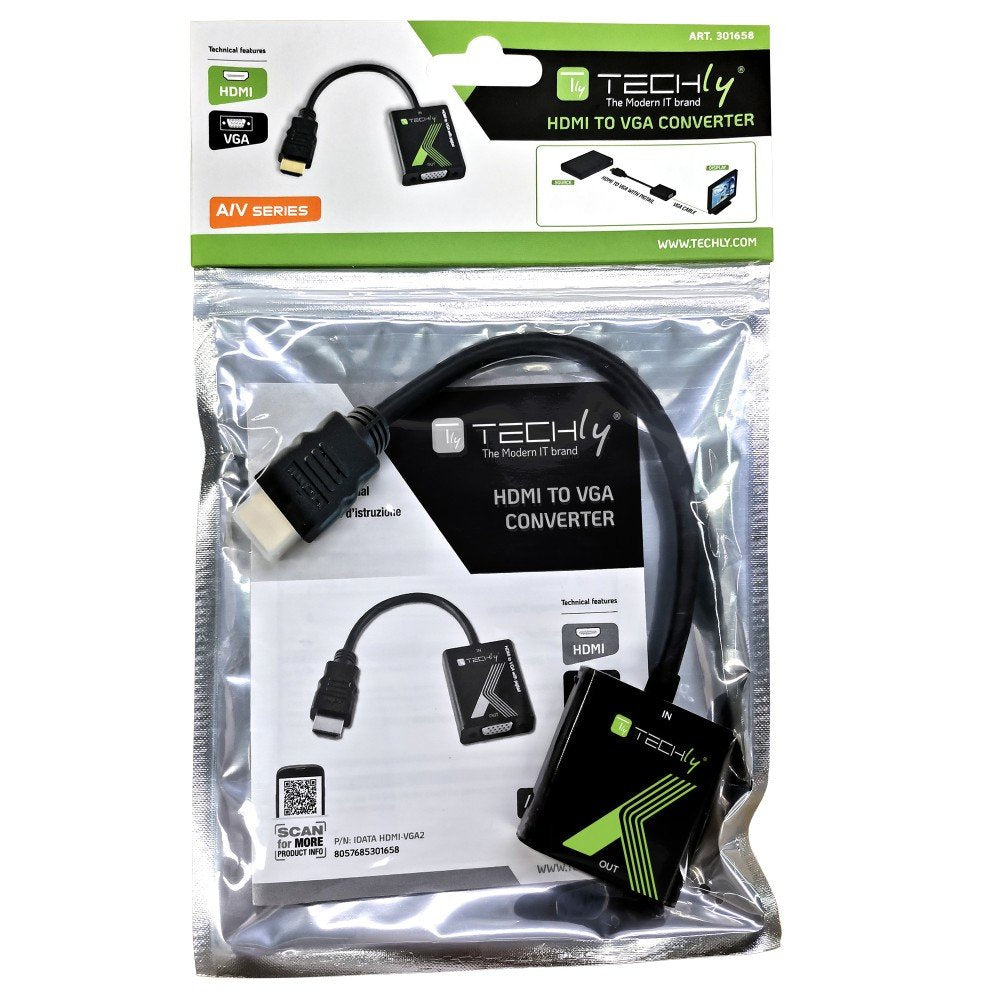 Techly Idata Hdmi-Vga2 Adaptador Hdmi A S-Vga D-Sub15 M/F