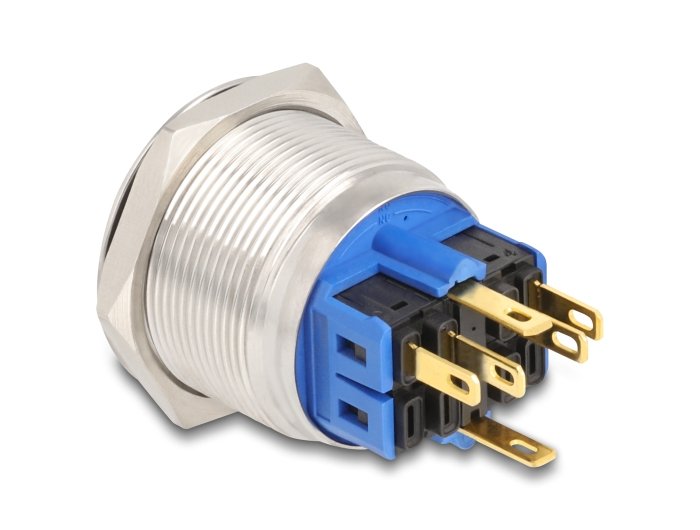 Drucktaster Zum Einbau 25 Mm 6 X Lötanschluss Led Rot Powersymbol + Ring