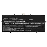 Laptop Battery For Asus  74.30wh 7.74v 9600mah