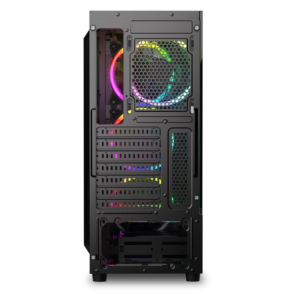 Caja Pc Sharkoon Rgb Wave 2xusb3.0 Rgb Sin Fuente Negro