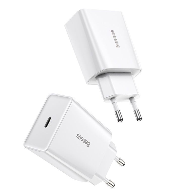 Baseus Travel Charger Speed Mini 1c Quick Charger 20w Eu White (Ccfs-Sn02)