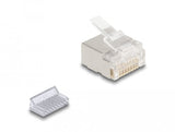 Delock 67019 Juego De 100 Conectores Modulares Rj45 Cat.6a Para Cables Planos Y Delgados