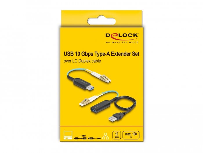 Delock 66466 Usb 10 Gbps Tipo-A Extender Set Sobre Cable Lc Duplex
