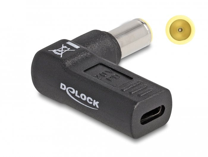 Delock Adapter Für Notebook Ladecable Usb Type-C Buchse Zu Ibm 7,9 X 5,5 Mm Stecker 90° Gewinkelt