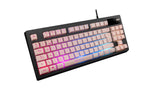 Teclado Mars Gaming Mkaxpes Pink Tecnología H-Mech Iluminación Rgb Control Reposamuñecas Gel Control Volumen Cable Usb 180cm