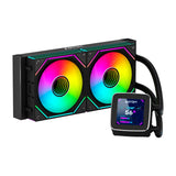 Refrigerador Liquido Cpu Abysm Ab324011 Oceanic Lcd 240 Negro Argb Dual Fan