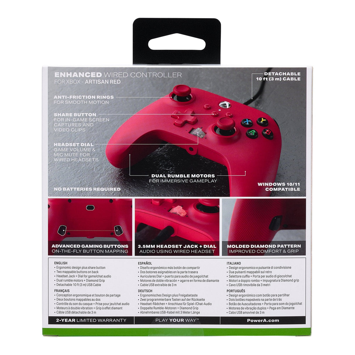 Powera Xbox Series Pad Przewodowy Enhanced Artisan Red