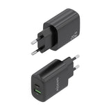 Aisens Cargador Gan 20w, 1xusb-C Pd3.0, 1xusb-A Qc3.0, Negro
