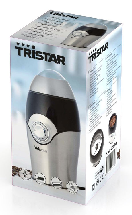 EAN 8713016022707 - Tristar KM-2270 molinillo de café 150 W Negro, Acero inoxidable imagen 4