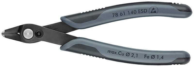 Knipex Electronic Super Knips Xl Esd, 78 61 140 Esd, Alicates Para Electrónica (Gris, Con Resorte De Apertura)
