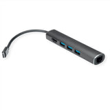 Usb Tipo C Estación De Acoplamiento Hdmi 4k 3x Usb Tipo A Gigabit Ethernet Gris