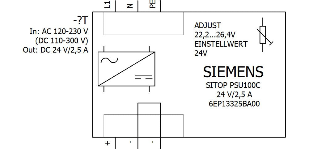Siemens 6ep13325ba00 Sitop Psu100c 24v 2,5a Gerege. Stromvers. Eing. 120-230vac