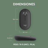 Raton Logitech Wireless Pebble 2 M350s Grafito 910-007015