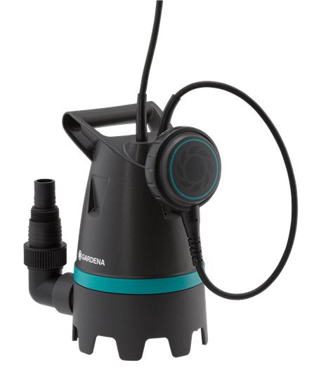Bomba Sumergible Para Aguas Sucias Gardena 10500 Basic, Kit De Inundación, Sumergible/Bomba De Presión Negro/Turquesa, 400 W, Incl. Conexión De Manguera, Caja De Almacenamiento 09009-47