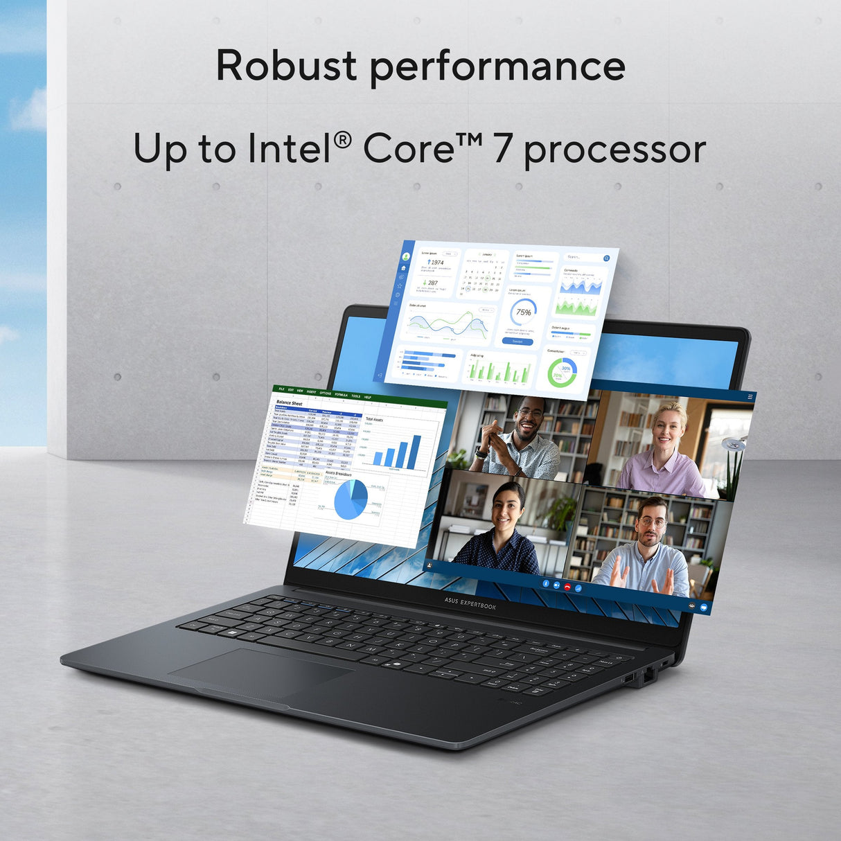 Expertbook B1 - 15.6 Inch - Intel Core I5-1335u - 8 Gb - 256 Gb - Windows 11 Pro - Qwerty - Black/Grey