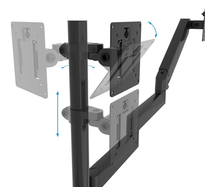 Flex Trio Full Motion Triple  Screen Desk Mount