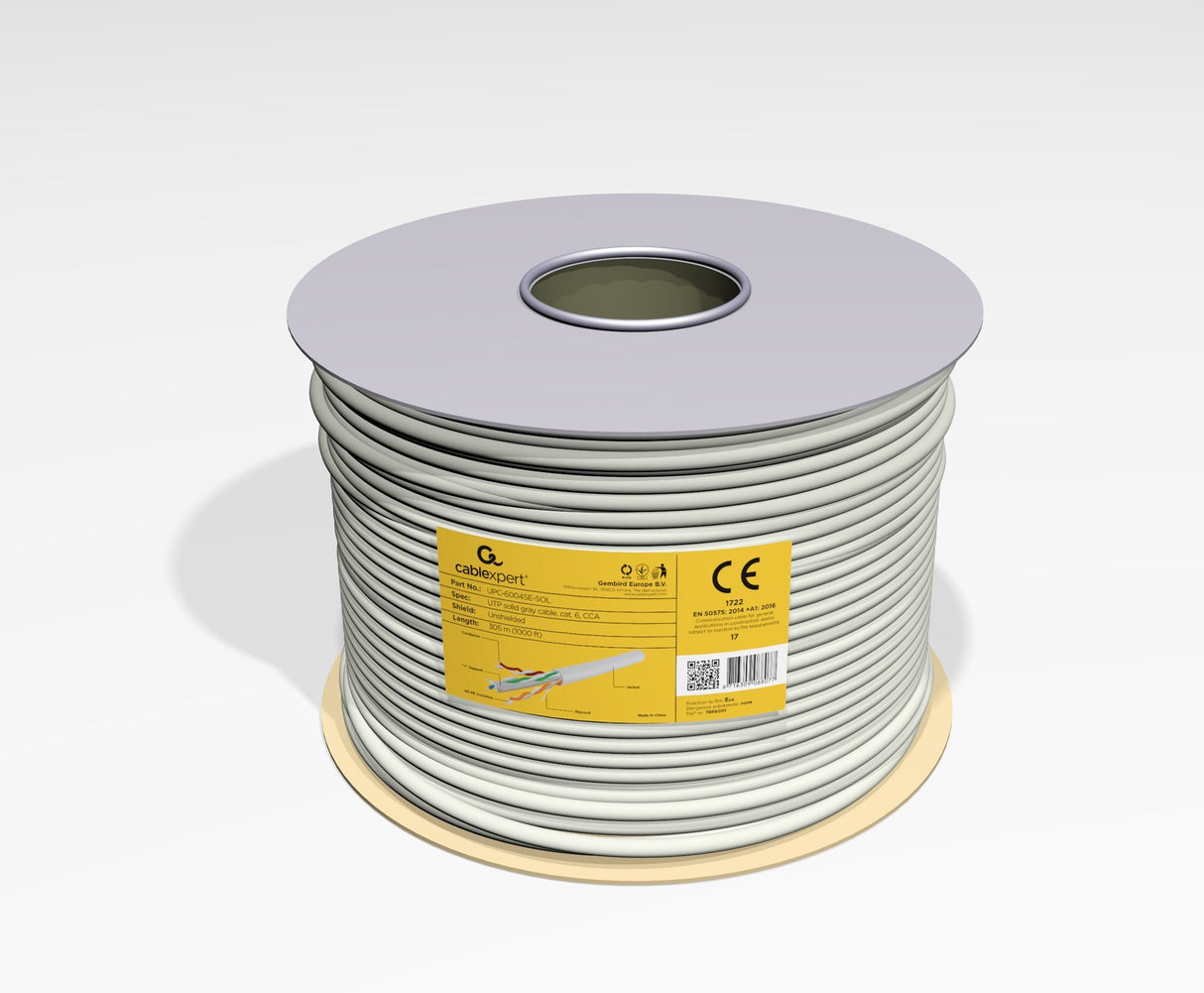 Gembird Bobina Utp  C6 Solido 100m Upc-6004se-Sol/100 Gris