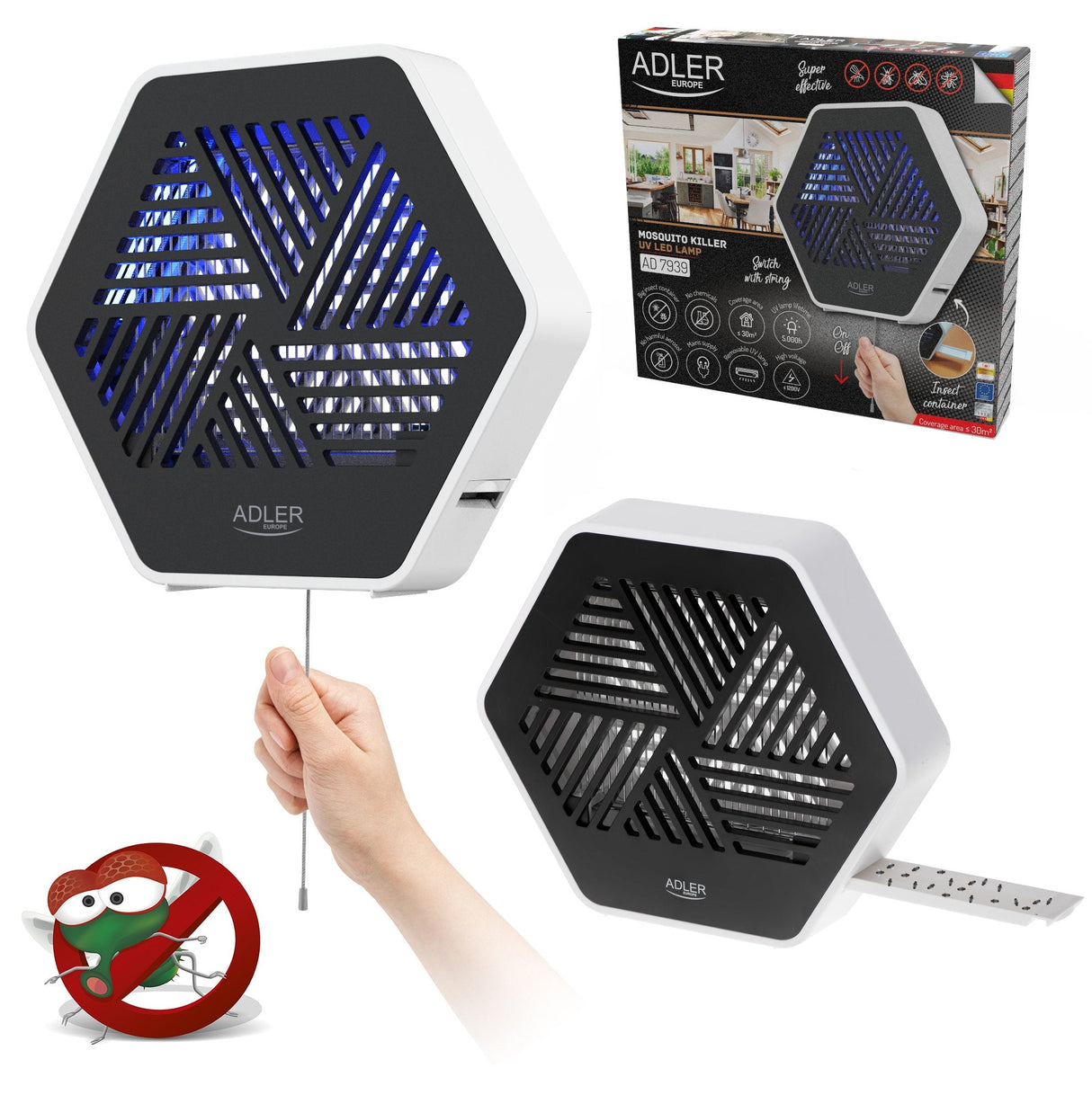 Lã¡Mpara Antimosquitos Adler Uv Ad 7939 8 W
