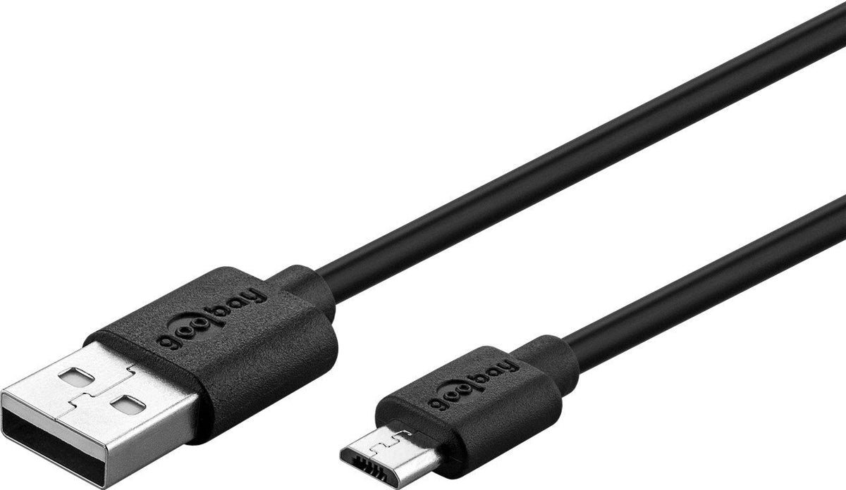 Goobay Juego De Carga Dual Micro-Usb 18 Vatios, Cargador Negro, 2,4 A, Cable De 1 Metro Usb-A > Micro-Usb 44984
