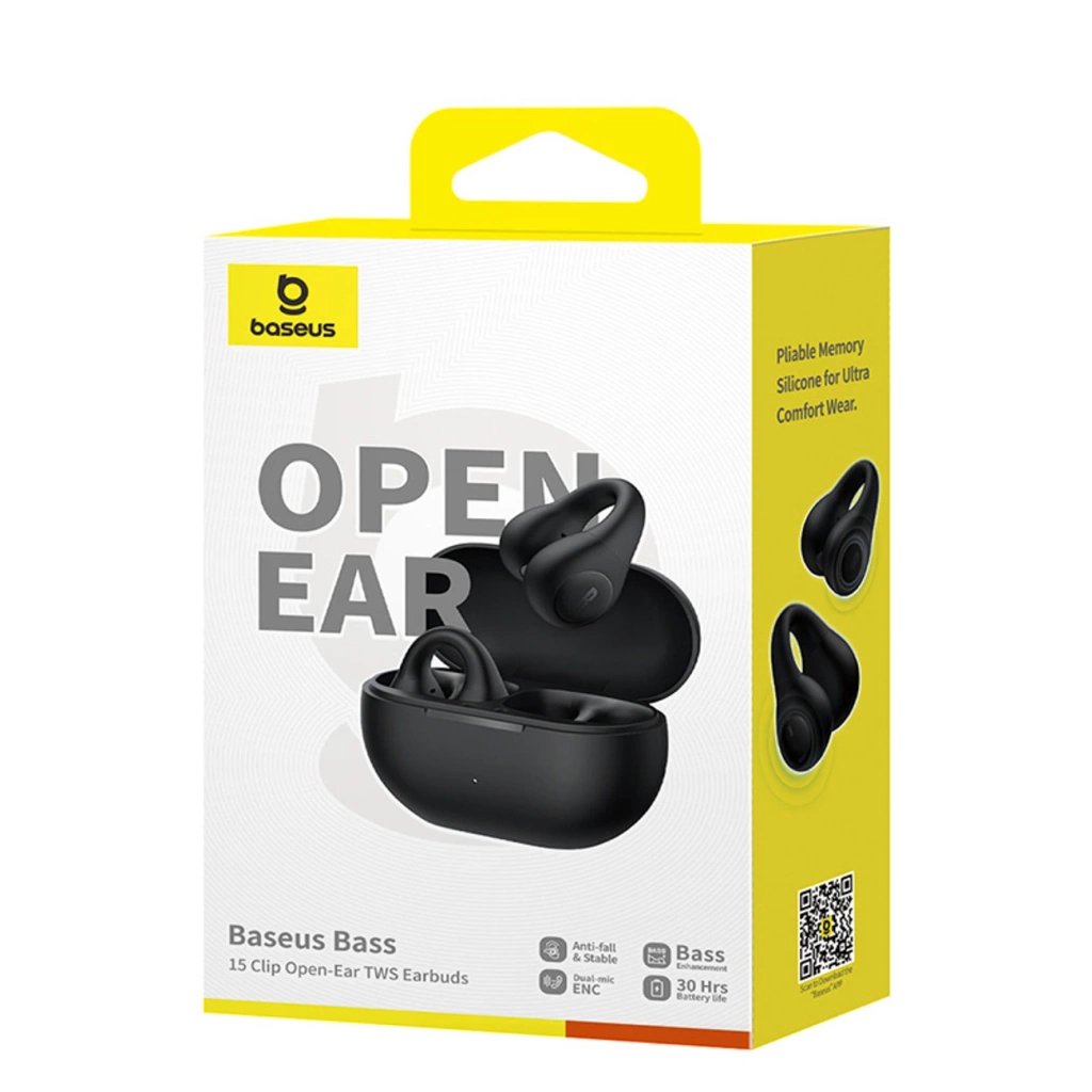 Auriculares Baseus Bass 15 Clip Open Ear True Wireless Stereo (Tws) Dentro De Oído Llamadas/Música Bluetooth Negro