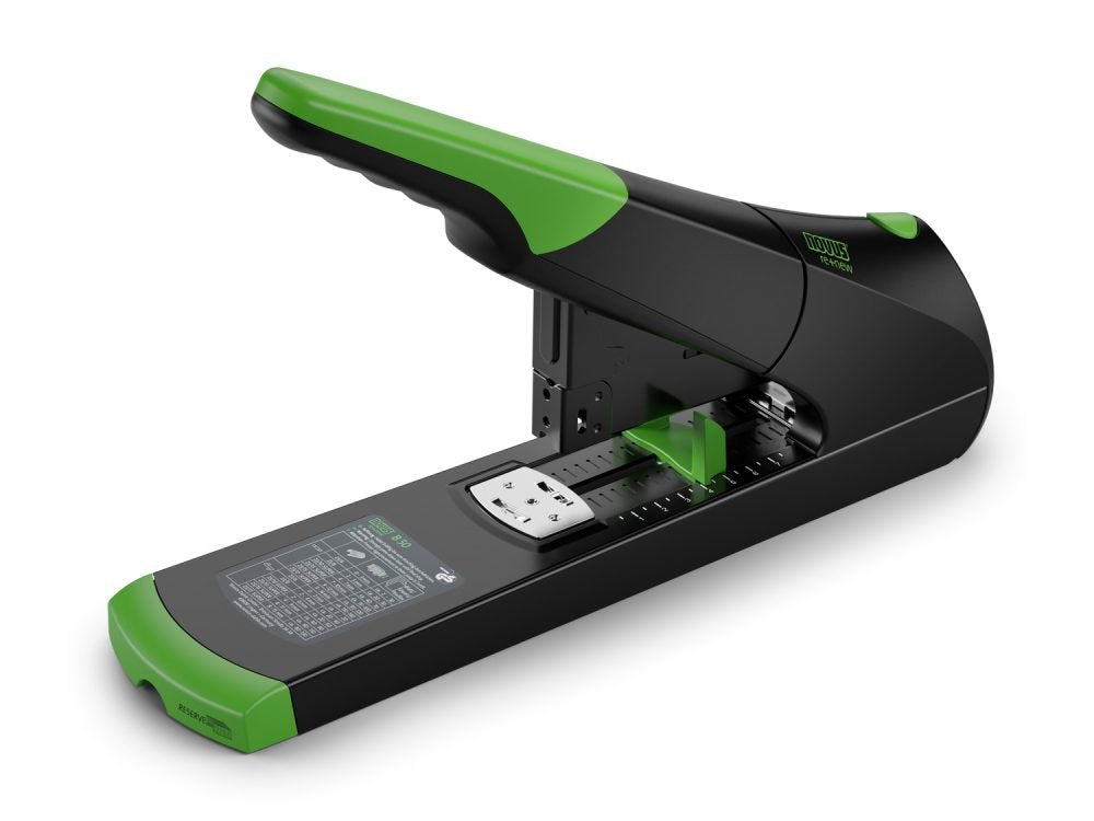 Novus B 50 Re+New Grapadora De Gruesos - Fabricada Con Plastico Reciclado - Hasta 140 Hojas - Grapado Cerrado Con Sistema Bypass