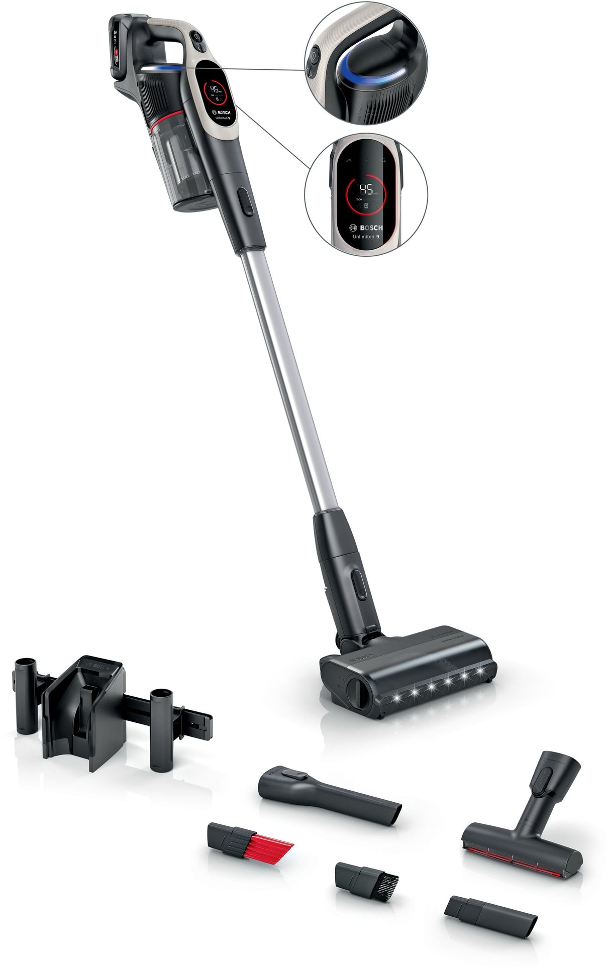 Aspiradora  Bosch Bcs931gac De Pie Y Escoba Eléctrica Aspiradora Escoba Batería Secar Hepa Sin Bolsa 0,4 L Grafito 3 Ah