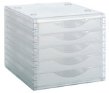 Archivo 2000 Módulo Archivotec 5 Cajones Válido Para Formato Din A4, Fólio Y Subcarpeta 340x270x260 Mm Cristal Traslúcido