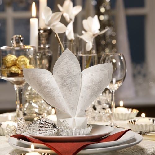 Papstar Servietten Just Stars, Blanco 20 Unidades