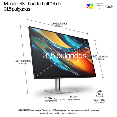 EAN 5715063476512 - HP Series 7 Pro 31.5 inch 4K Thunderbolt 4 Monitor - 732pk pantalla para PC 80 cm (31.5") 3840 x 2160 Pix imagen 4