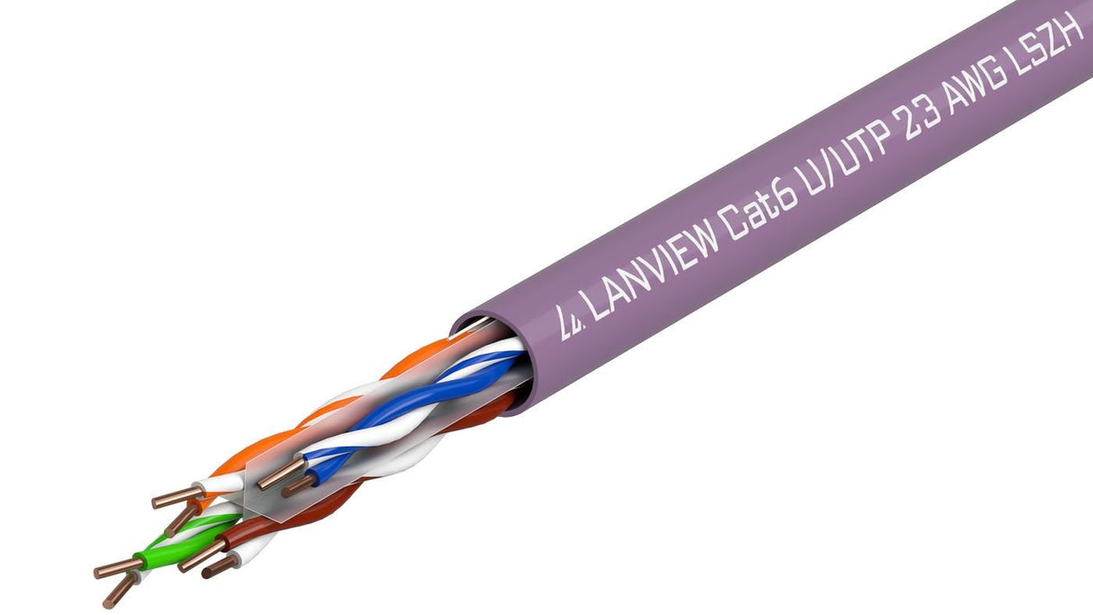 Cat6 U-Utp Network Cable  4x2xawg24 Lszh Purple 305m