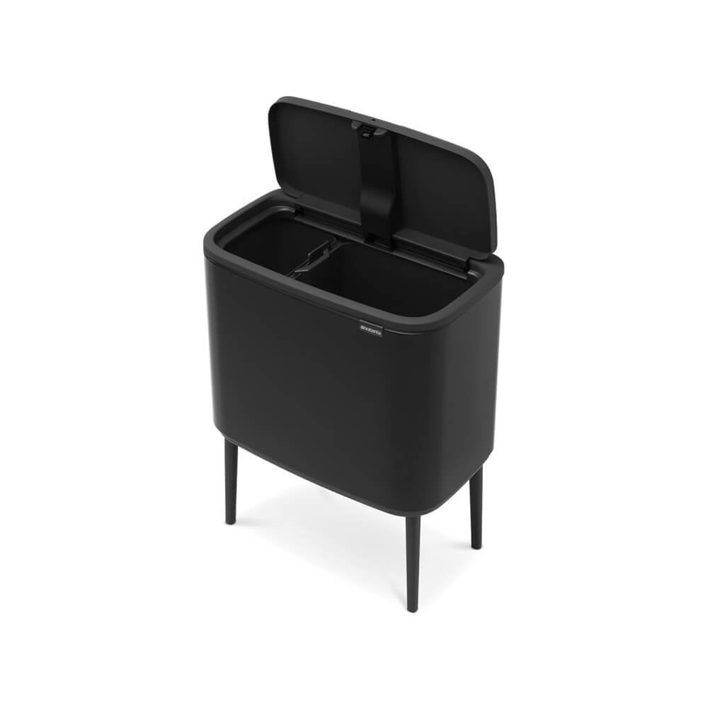 Brabantia Bo Touch Cubo Negro Mate, 11 + 23 L
