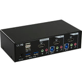 Switch Kvm Inline 2 Puertos Hdmi Usb 3.0 Hub Con Audio