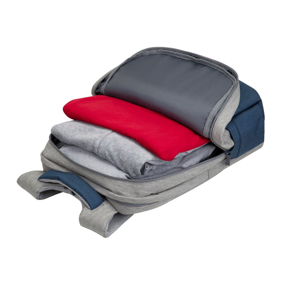 Mochila Riva Nb Prater 17.3" 7567 Gris/Azul Oscuro