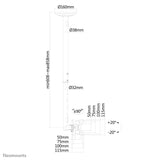 Soporte Para Techo Newstar Fpma-C050silver (10 "- 30"; Para 1 Pantalla; Giratorio, Techo, Inclinación)