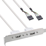 Soporte Inline 2x Usb 2.0 Tipo A Hembra A 2x Conector Interno De 5 Pines 0,3 M