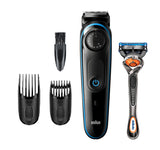 Barbero Cortapelos Braun Bt3240 Uk + Gillete Fusion 39 Ajustes Barba Lavable Control Giratorio