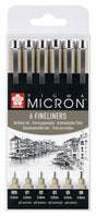 EAN 8710141049449 - Sakura Pigma Micron rotulador de punta fina Fino Negro 6 pieza(s) imagen 1