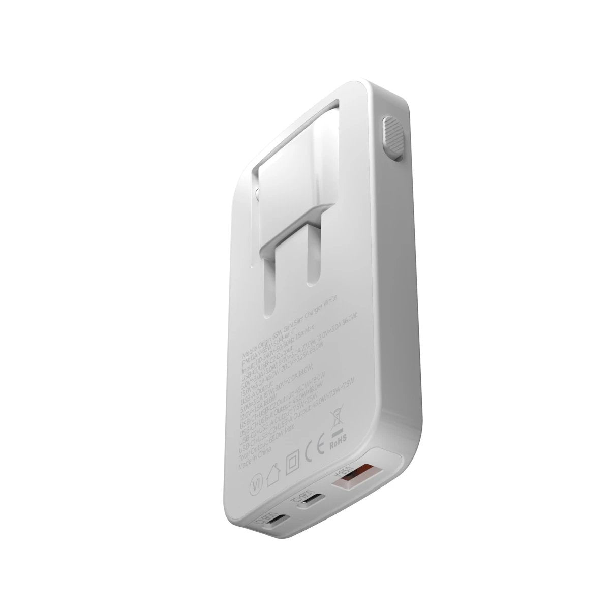 Mobile Origin 65w Gan Slim Dual Usb-C Single Usb-A, White