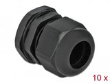 Delock Cableverschraubung Pg21 10 Stück Schwarz