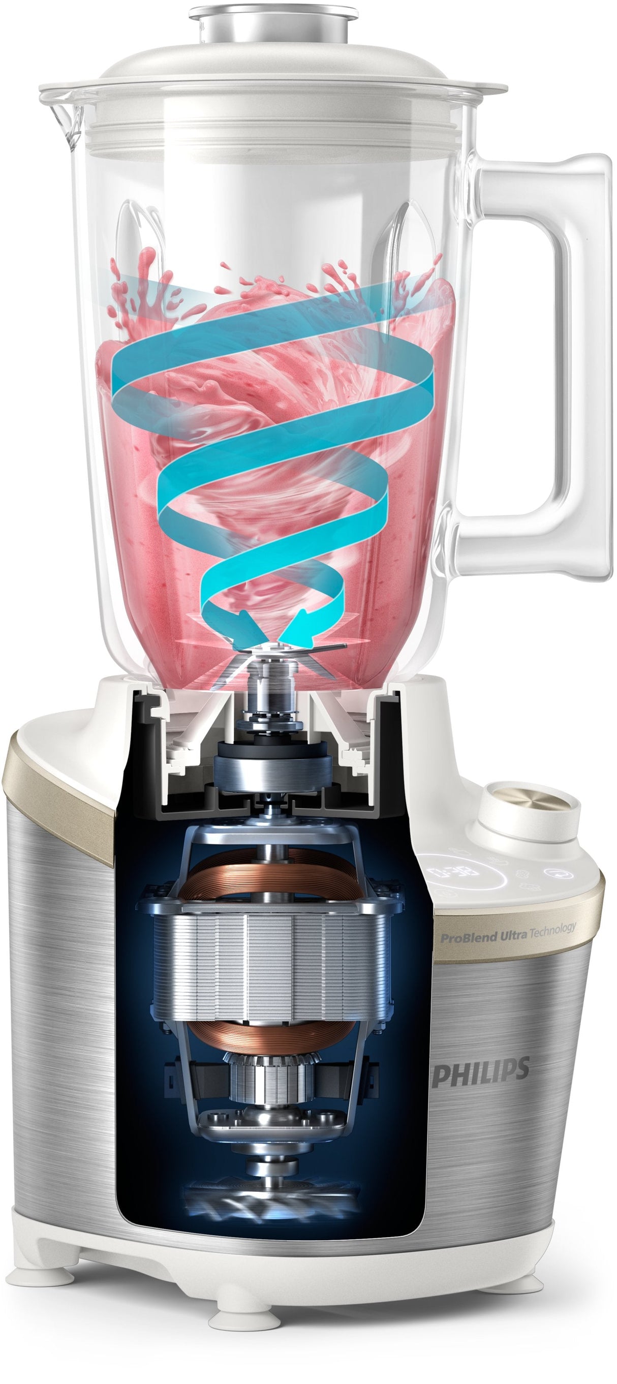 Batidora Philips Hr3760 01 Atlantic High Speed Blender, Metal White