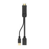 Aisens Conversor Activo Hdmi 2.0 + Usb Alim. A Displayport V1.2 - Hdmi/M-Usb/M-Dp/H - 10cm - Negro