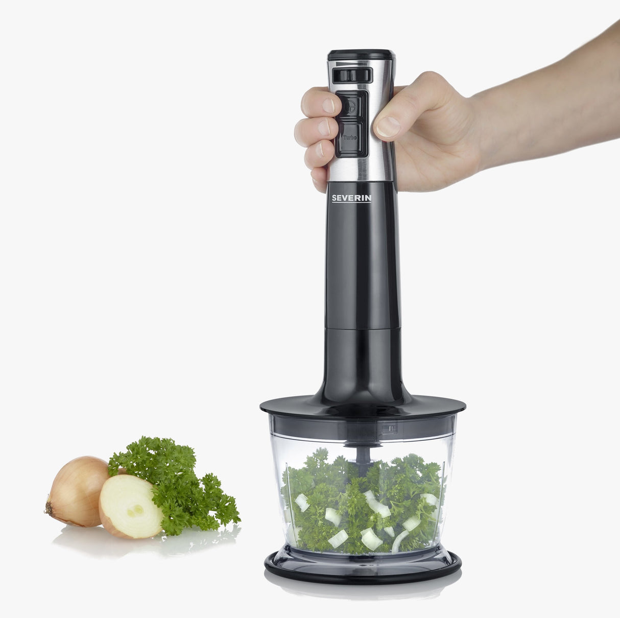 Batidora De Mano  Severin Sm 3772 Negra/Acero Inoxidable (Cepillado), Con Juego De Accesorios 4008146040689