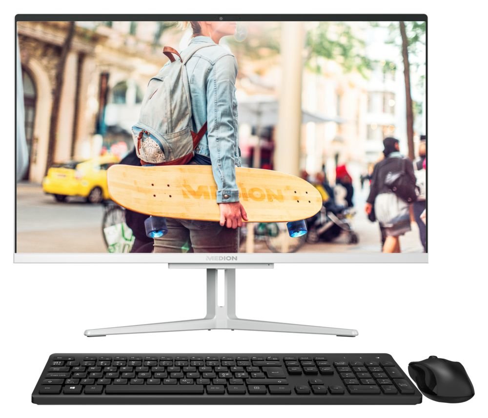 All In One Medion Akoya E23405 Md62581 23.8" 1920 X 1080 Pixeles  4 Gb Ddr4-Sdram 128 Gb Ssd W11 Home Wi-Fi 5 (802.11ac) Plata