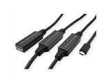 Roline Usb 3.2 Gen 1 Aktives Repeater Cable, Typ A - C, Schwarz, 20 M
